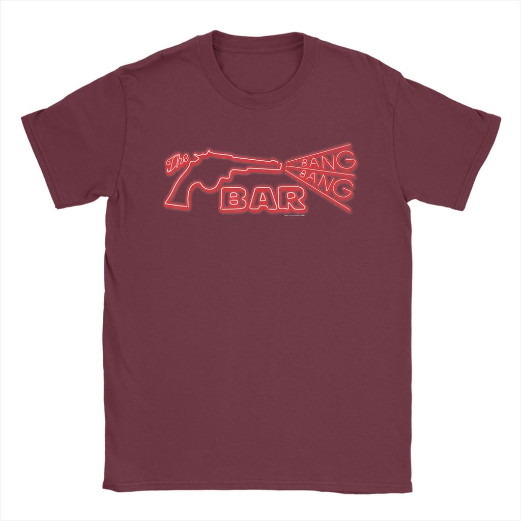 Vintage Twin Peaks The Bang Bang Bar Neon Sign TShirt Unisex Round Collar Cotton T Shirt Short Sleeve Tees XL XL XL Tops