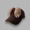 Lamb Fleece Y2k Rabbit Ear Hat Korean Peaked Cap Lovely Women's Baseball Hat  Female