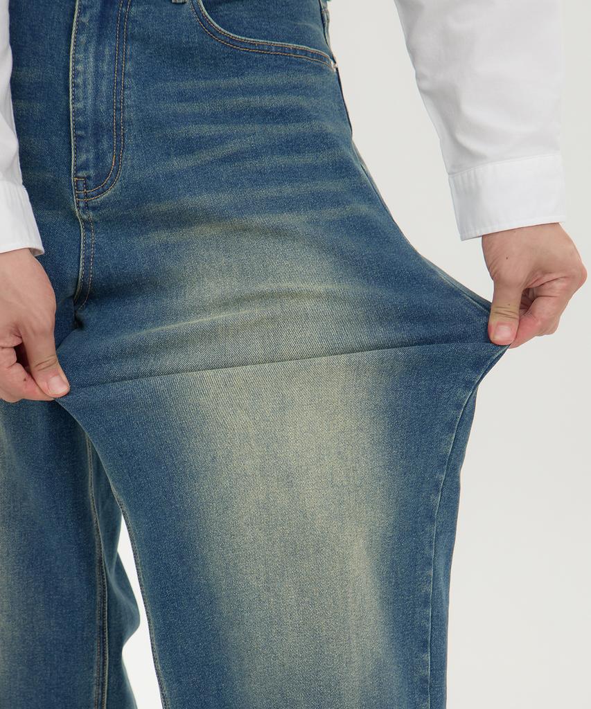 Akeusi Motion Balloon Fit Wide Stretch Denim Pants Unisex (Medium Blue)