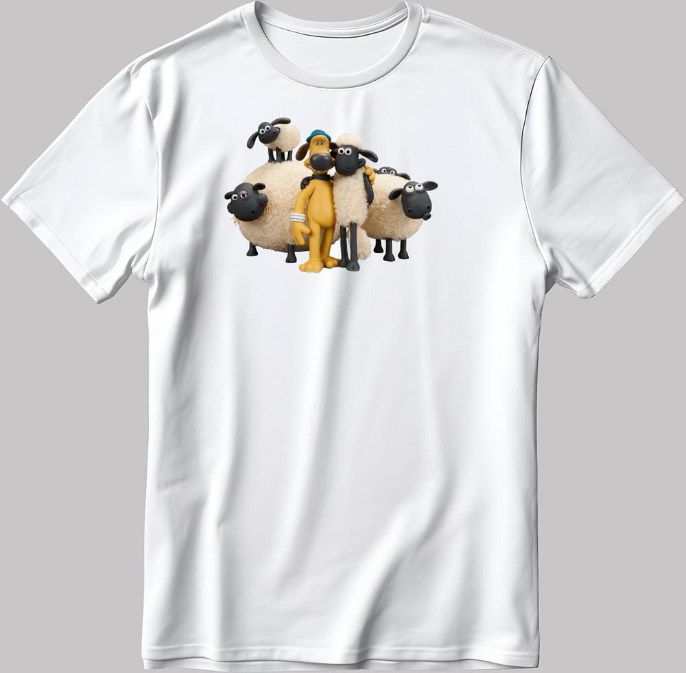 Shaun the Sheep Short Sleeve White-Black MenWomen T Shirt Unisex T-Shirt XXXXL