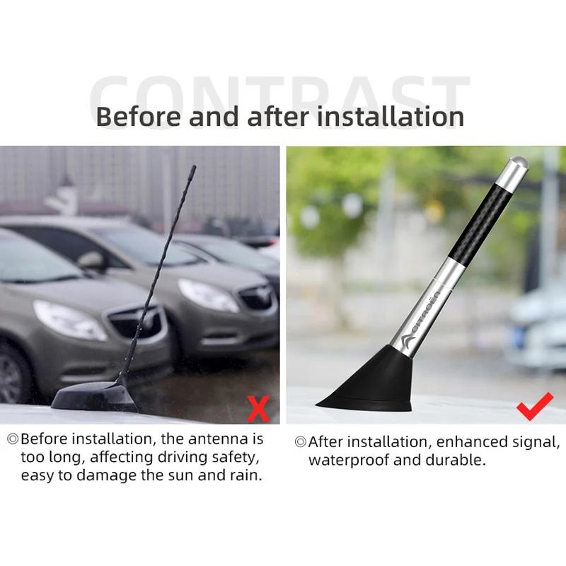 Adesivo de Antena de Rádio Curta de Fibra de Carbono Para Citroen C4 C5 C3 C2 C1 C4L C6 Picasso Saxo C-ELYSEE VTS Acessórios de Estilo de Carro
