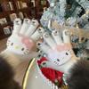 1 Pair Cute Kt Cat Plush Glove Hello Kitty Gloves With  Gilrs Cartoon Thickened Warm Christmas Gifts For Students