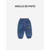 French Arielle De Pinto Kidsren's Jeans Summer Thin Cropped Pants Loose Embroidered Pattern Pants