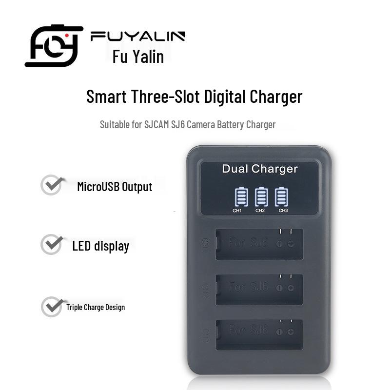 SJCAM SJ6 LEGEND Triple Battery USB Charger for Action Cameras