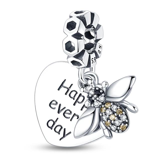 

100% Стерлингового Серебра 925 Желтый Подсолнух Королева Пчела Подвески DIY Изготовление Ювелирных Изделий Лучший Подарок Для Женщин лавандовый