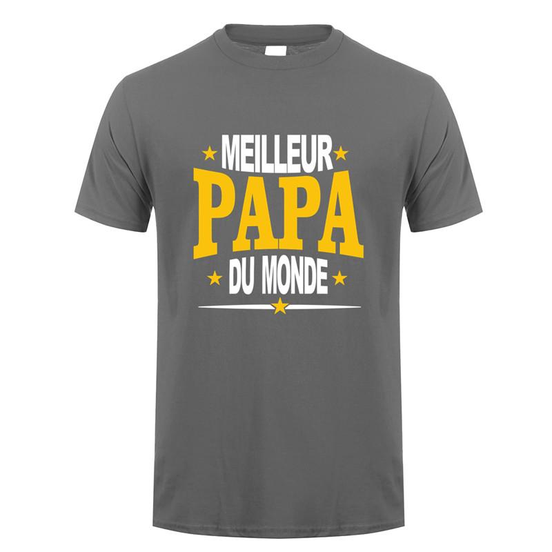 Best Dad In the World T-Shirt Short Sleeve Unisexs French Father Dad T-shirt Papa T-shirt Oz405