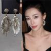 Bohemian Rhinestone Leaf Tassel Earrings - High-End Women's Fashion Jewelry