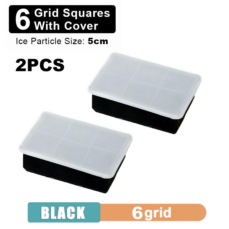 4/6/8 Grid Big Ice Tray Mold Giant Jumbo Large Food Grade Silicone Ice Cube Square Tray Mold DIY Ice Maker Ice Cube Tray