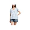 Armani Exchange Solid V-Neck Pullover Short Sleeve T-Shirt Women tops Light-Blue XW000531-AF10359-U9278