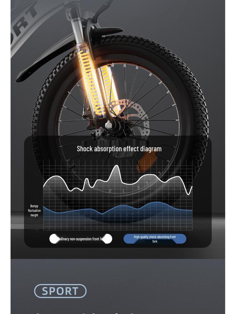 Kids' Mountain Bike: Dual-Speed, Double Disc Brake with Shock Absorption