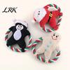 Festive Dog Chew Toys Christmas Plush Toy, Squeaky Toy with Cotton Rope, Bite Resistant Santa Claus Holiday for Small Medium Dogs, Interactive