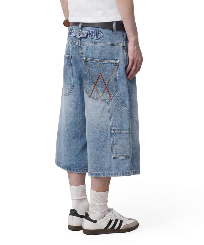Mimdeowodeulobeu Argyle Bermuda Denim Pants