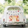 Vintage Wedding Just Married Bunting Banner Bridal Shower Photo Booth Props Rustic Wedding Party Decoration Supplies