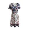 Womens Summer Dresses V Neck Short Sleeve Vacation Casual Smocked Beach Midi Wedding Guest Dress