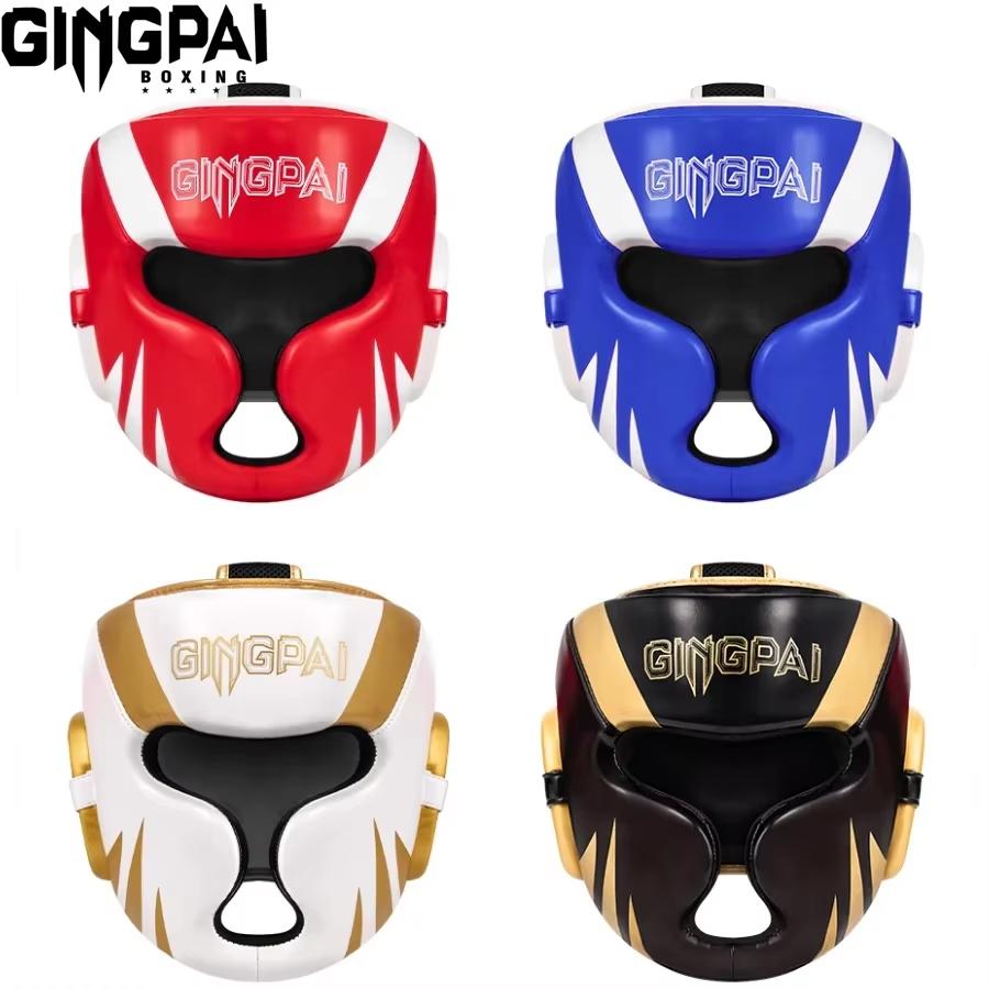 Professional Adult Boxing Helmet Unisex Breathable Adjustable Head Protection for Sanda Muay Thai Fighting Practical Training S чёрный