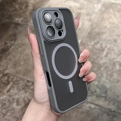 Husă magnetică translucidă mată pentru iPhone 17 16 14 13 Mini 15 12 11 Pro Max Plus Magsafe Încărcare wireless Armură Husă rezistentă la șocuri