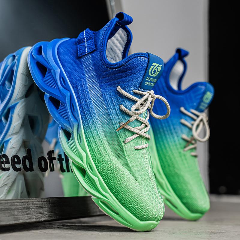 Men's Shoes Spring and Summer New Men's Running Sports Shoes Fly-woven Breathable Upper Color Matching Trend Fashion Casual Men's Shoes