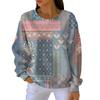 Women's Fashion Casual Gradient Vintage Print Pullover Sports Long-Sleeve Top