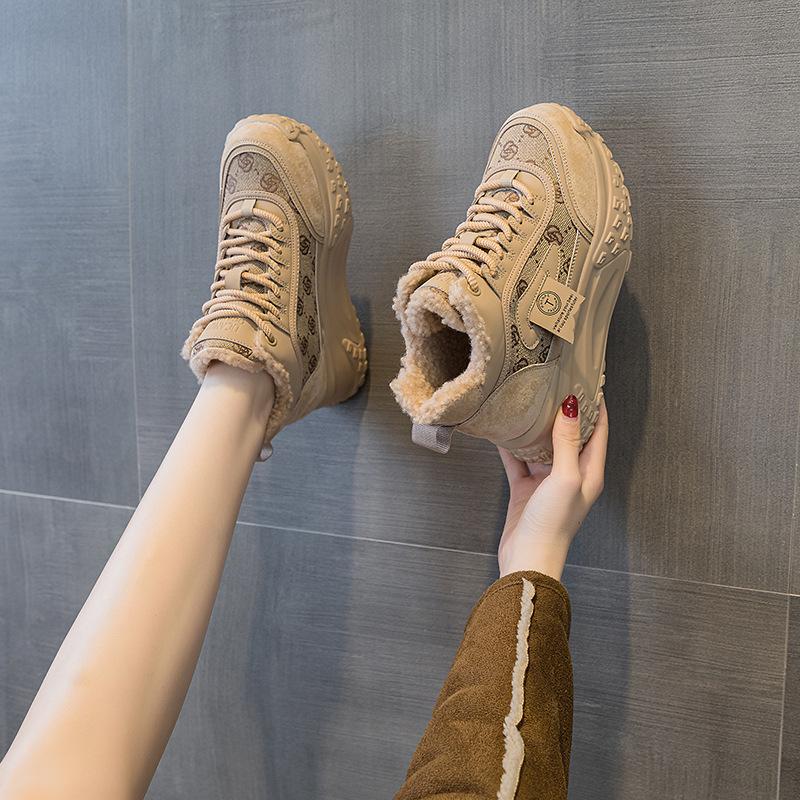 Special canvas dad shoes women's 2025 autumn new casual shoes French round head thick sole heightening casual sports shoes