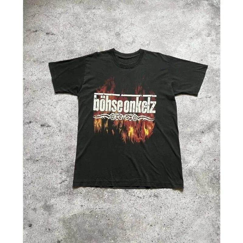 Gehasst Verdammt Vergöttert II Böhse Onkelz Peripheral Pattern Printing Summer Oversize Tees Cotton Men's and Women's T-shirts