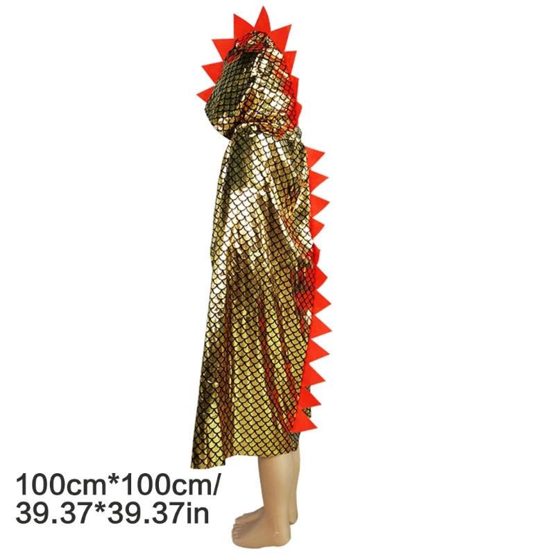 Dinosaur Cape Dragon Hooded Cloak Boy Girl Toddler Dressing Up Clothes Cosplay Halloween Costume Wizard Witch Cloak