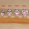 1 Adet Sade Pembe Zirkon Kalp Küçük Küpe Moda Minik Paslanmaz Çelik Charm Helix Kıkırdak Piercing Takı