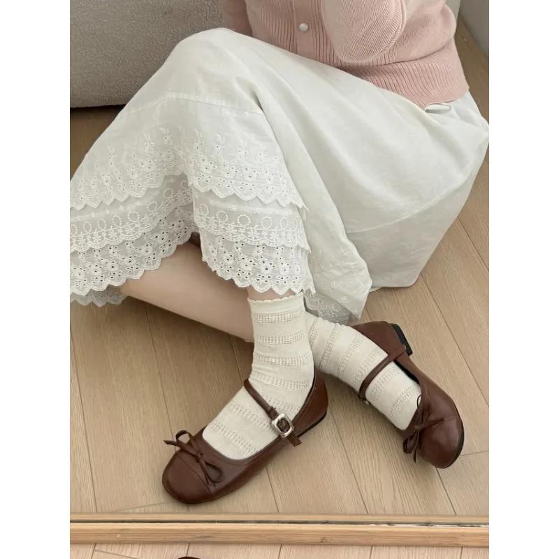 Značkové jaro Dámské Boty Mary Jane Móda Hranatá špička Dámské Pohodlí Měkká podrážka Ploché Dámské Pohodlné Baleríny Boty