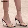 Fashion Star style Luxury Crystal Snake Coiled Women Sandals Sexy Stiletto High heels Gladiator Sandals Summer Fashion Party Prom Shoes