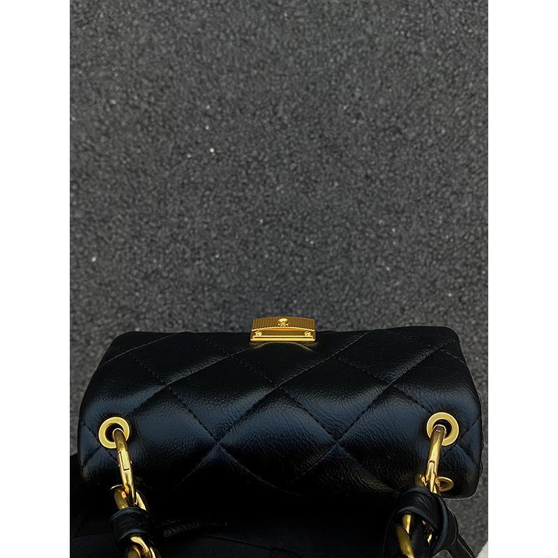 Black Exquisite Chain Small Bag Women's New Popular High-end Messenger Small Square Bag Women