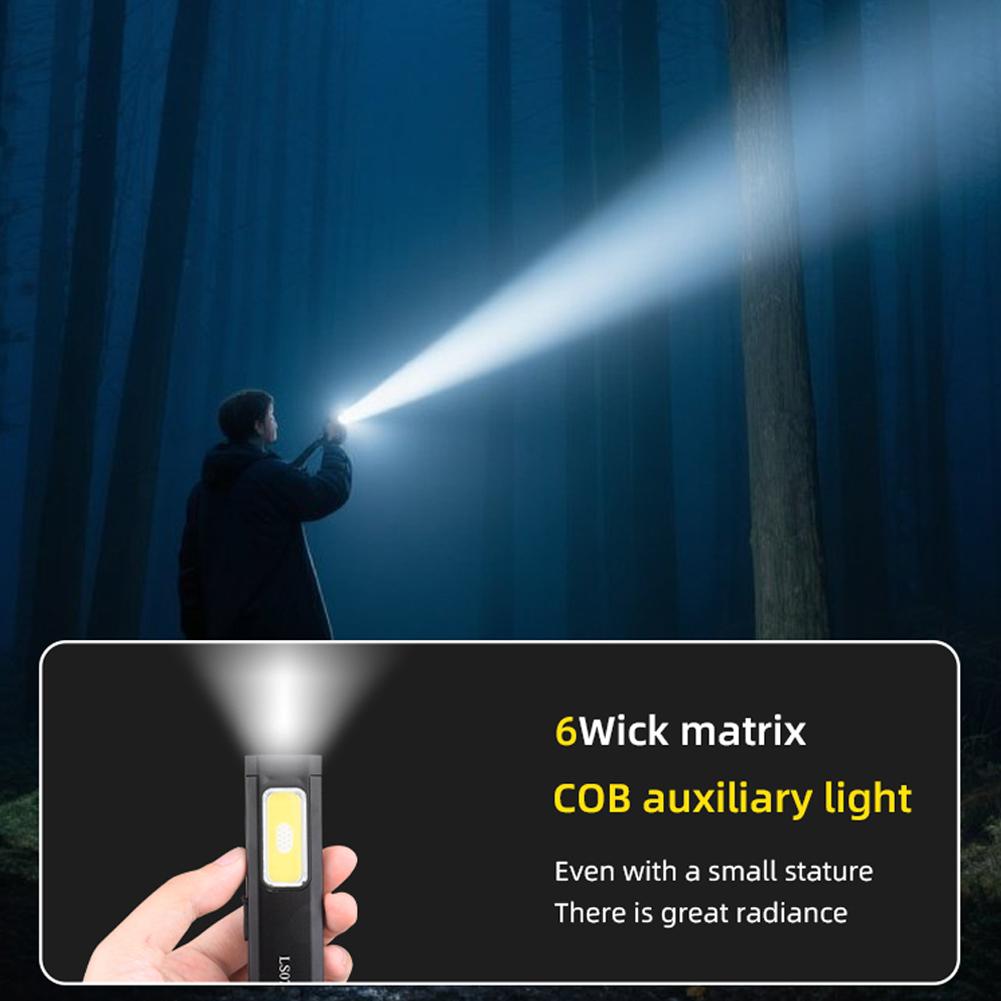 Ultra-light LED Keychain Flashlight Mini Torch Light Pocket Lantern Type-C Rechargeable with Clip Flood Work Light With Magnet