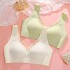 Thin Bra Without Steel Ring Women's Seamless Bra Vest Style Plus Size Bra Double Breasted Anti Sagging Bra