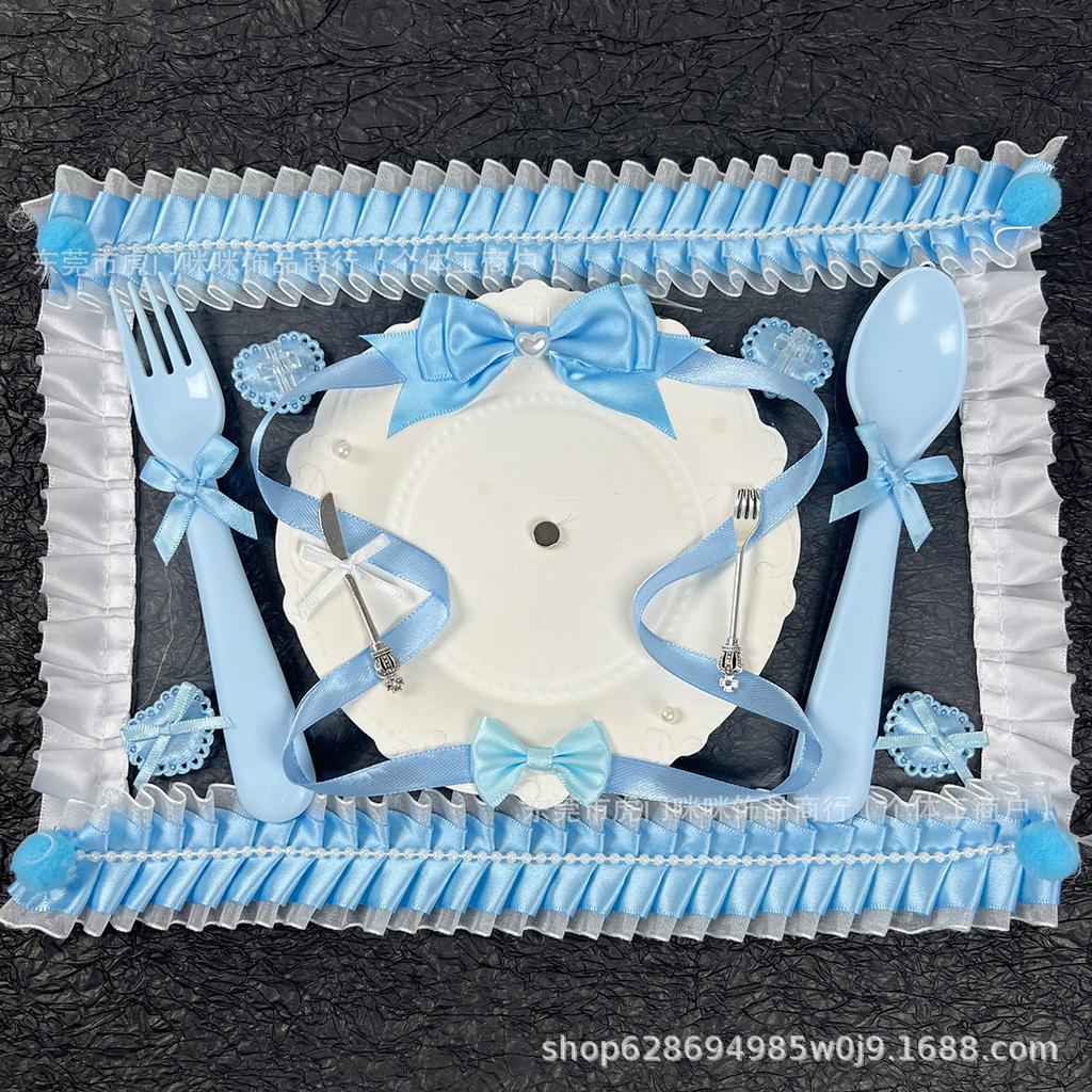 Dinner Plate Finished Pain Board Pain Bandaging Board White Gu Mei Self-push Cake Bar Knife and Fork Pain Board Photo Props