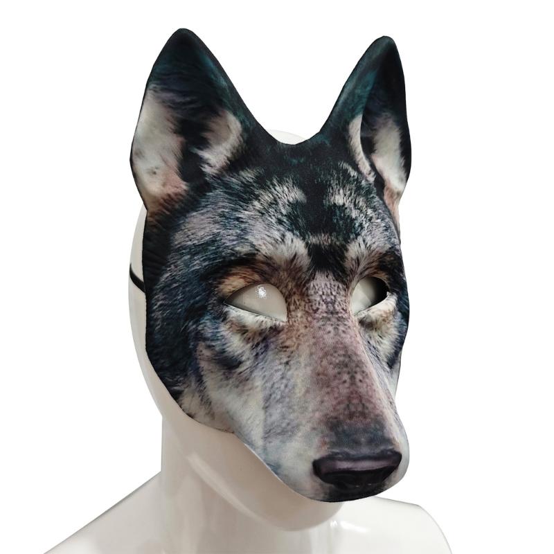 Realistic Animal Wolf Face Mask EVA Texture Ensuring Comfort Suitable for Halloween Carnival Costume Parties Wear
