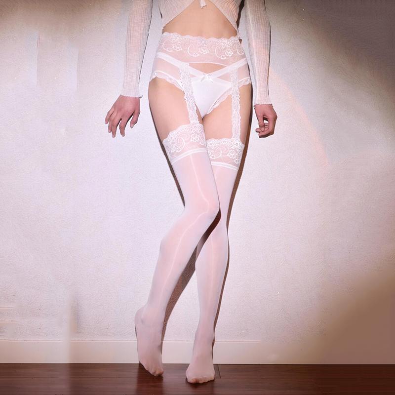 New Women Tear-resistant Unbreakable Tights Sexy High Elasticity Summer Lace Garter Stockings Female Shiny Suspenders Pantyhose