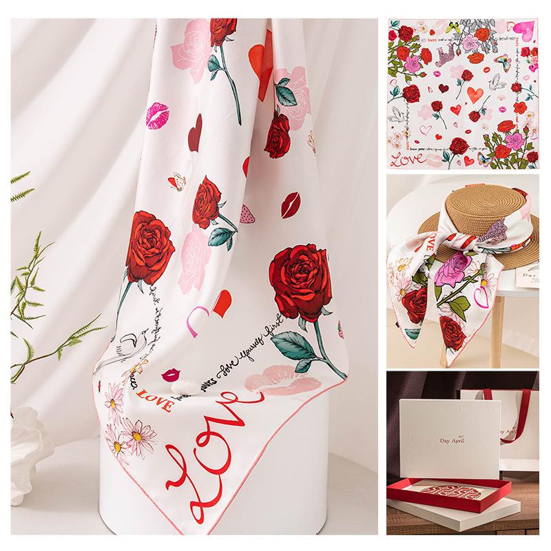 Summer new mulberry silk silk scarf women's outer scarf shawl square scarf versatile cross-border