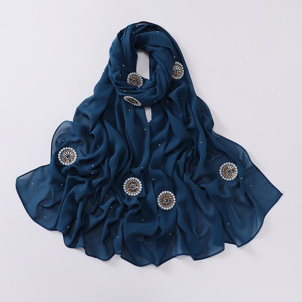 Ramadan Muslim Chiffon Plain Hijab Scarf Women High Quality Solid Color Head Inner Wraps Ladies Islamic Musulman Headband