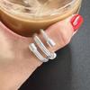 Xiaomi 925 Sterling Silver Rings For Women Geometric Fine Jewelry Finger Adjustable Simple Cross Ring For Party Birthday Gift