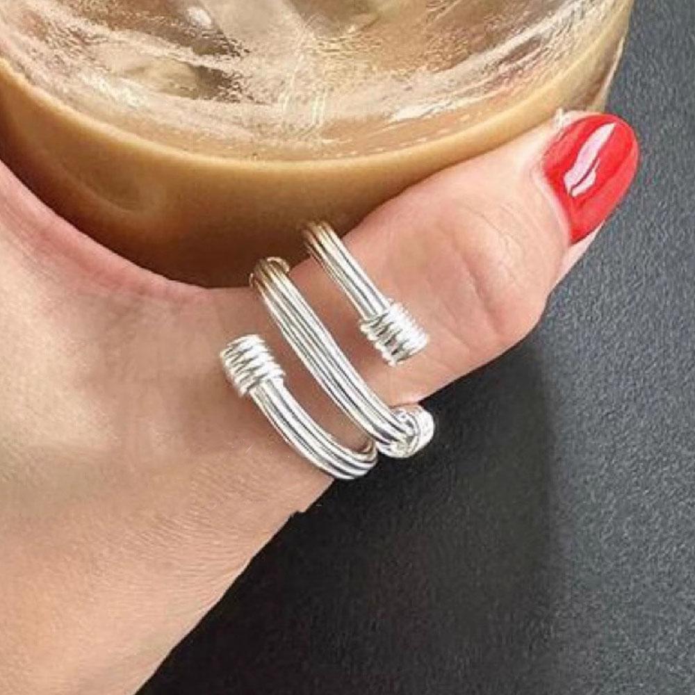 Xiaomi 925 Sterling Silver Rings For Women Geometric Fine Jewelry Finger Adjustable Simple Cross Ring For Party Birthday Gift