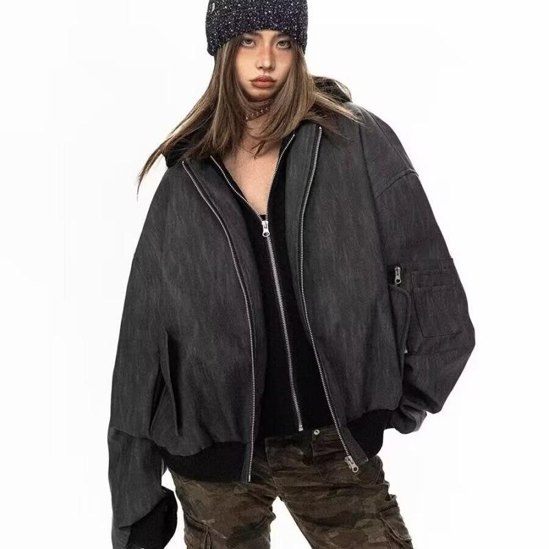 

Мужская ретро американская рабочая куртка 2024 года - Кожаный дизайн с капюшоном для весны и осени 2XL серый