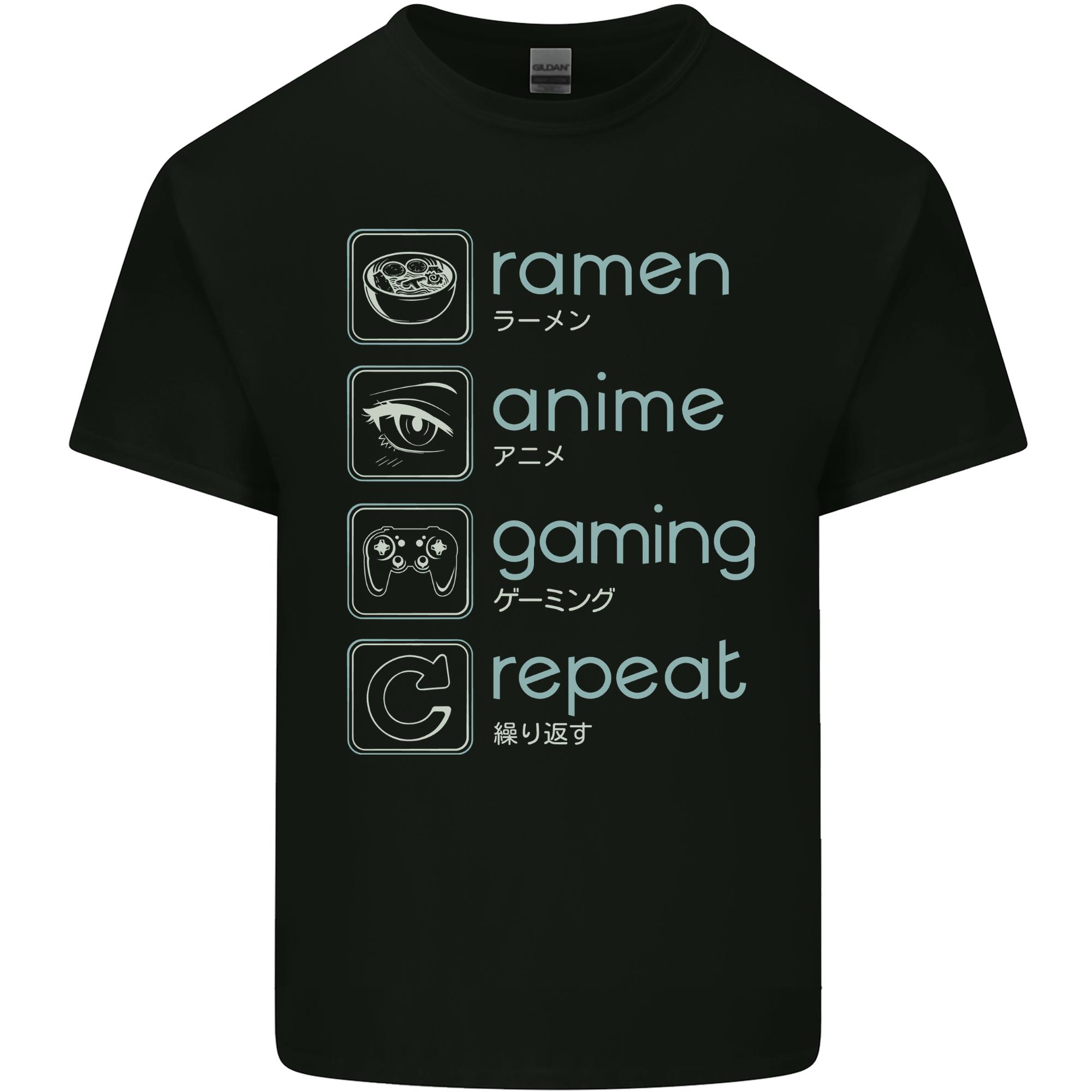RaUnisex Anime Gaming Repeat Gamer Unisexs Light Cotton TShirt S
