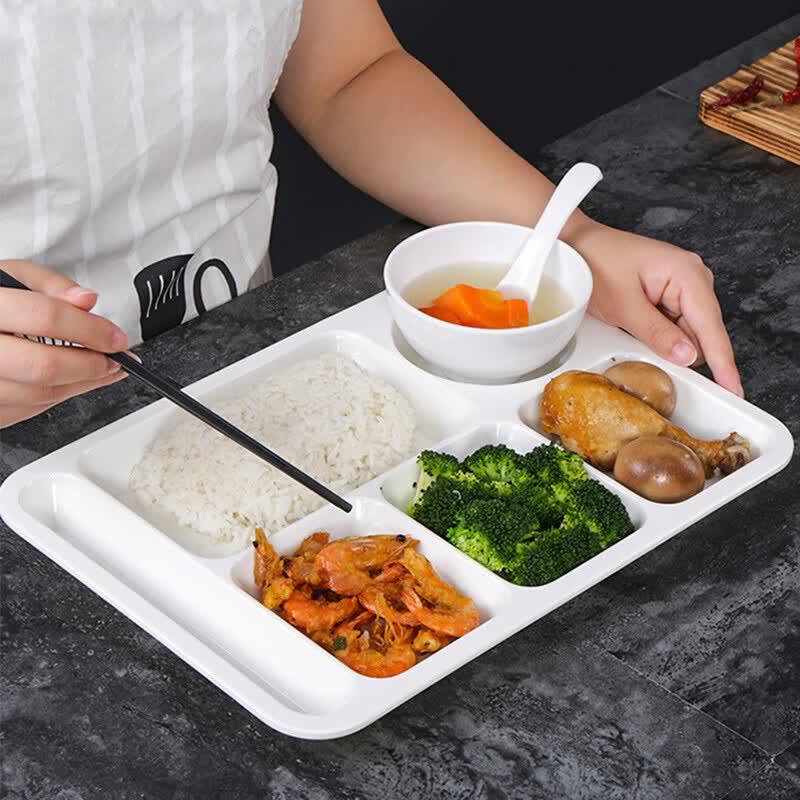 PYTHONIC Commercial Melamine 6-Compartment Meal Tray