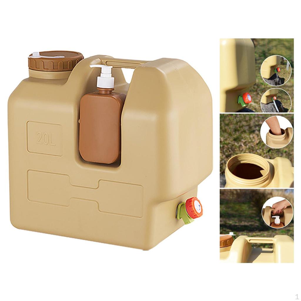 Camping Wasserbehälter Vorratskrug mit Zapfhahn Große Kapazität Tragbarer Griff für Picknick