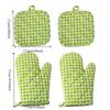 4 Piece/Set Heat-Resistant Microwave Mitten Cotton Lining Insulated Glove Kitchen Gloves  Cooking