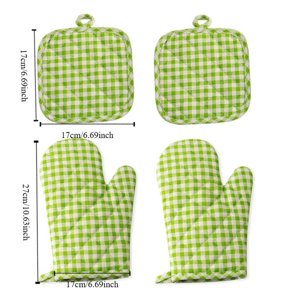 4 Piece/Set Heat-Resistant Microwave Mitten Cotton Lining Insulated Glove Kitchen Gloves Cooking
