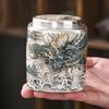 Ceramic Tea Caddy Portable Electroplated Silver Candy Jar Delicate Dragon Pattern Storage Container Coffee Bean Storage Bottle
