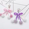 Bowknot Plush Ball Hanging Pendant Portable Y2K Hanging Lanyard Sweet Cool Phone Strap Bag Decoration for Girls Women