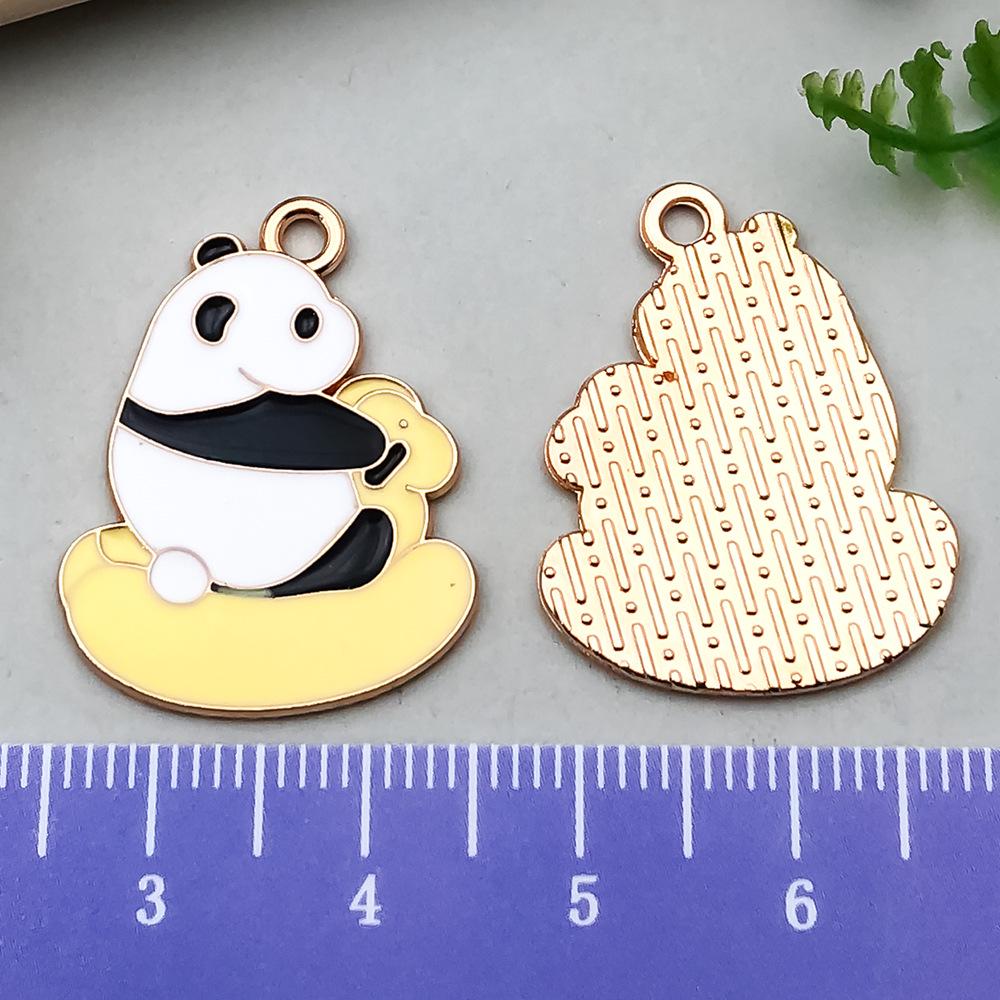 Panda Bamboo Oil Drop Alloy Earrings & Keychain Pendant Jewelry - Chinese Style Accessories