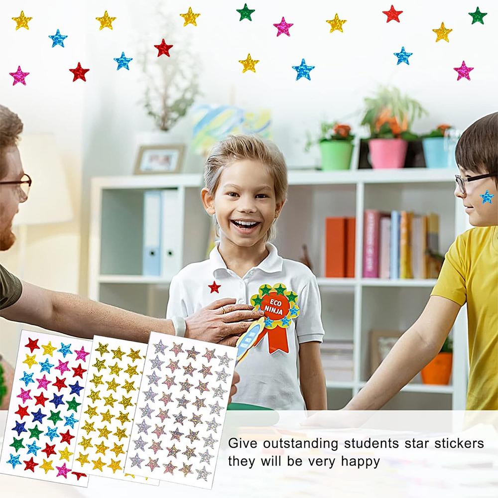 Reward Stickers for Children Colorful  Star Heart  Behavior Chart Scrapbook Sticker Student Teacher Supplies Gift Decoration