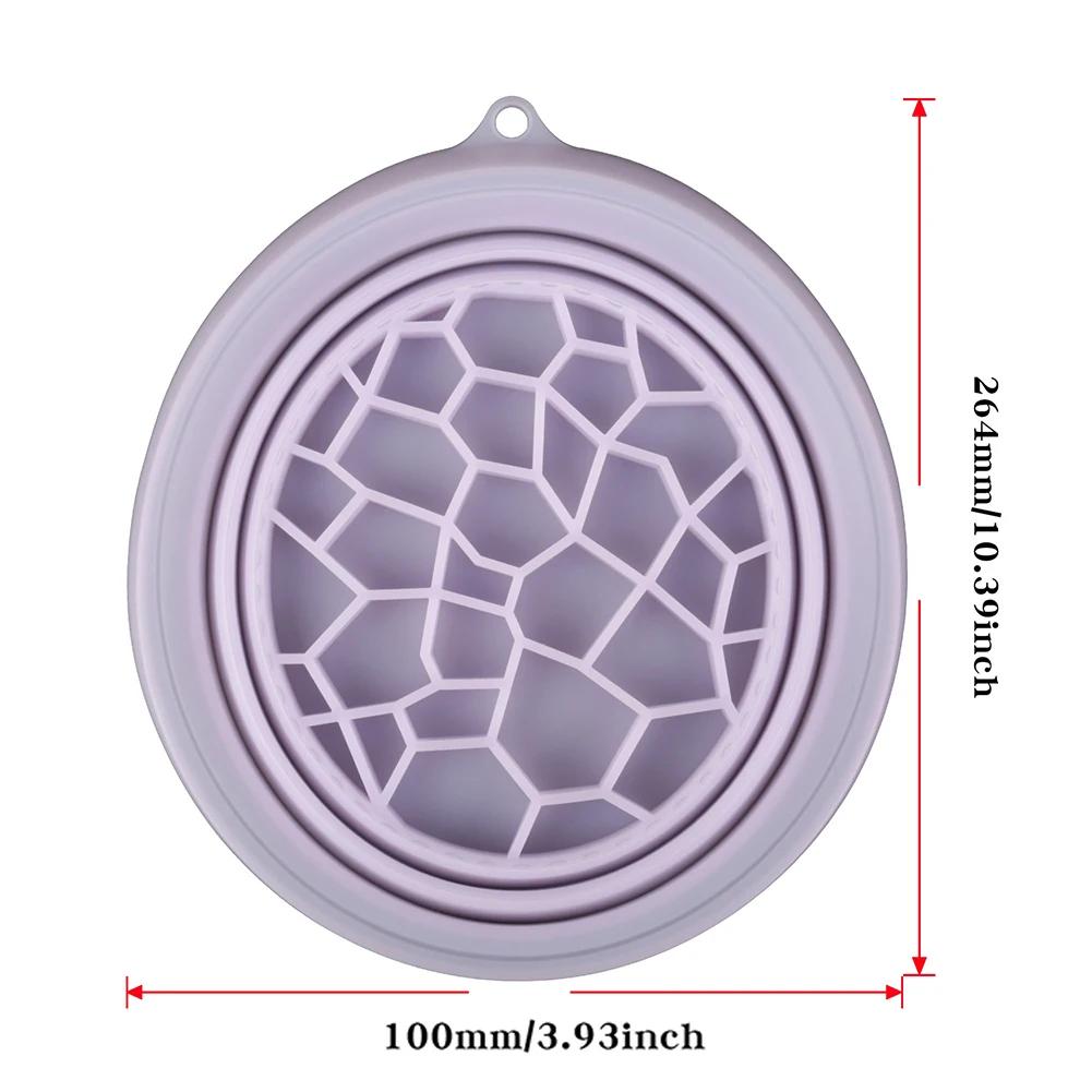 

Silicone Ice Face Folding Washbasin For Household Facial Ice Bath Portable Ice Face Bowl Built-in Ice Grid Home Travel Carrying фиолетовый