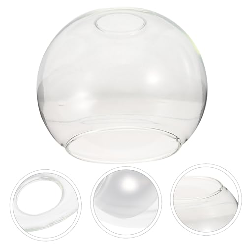Cabilock Lantern Shade, Spherical Glass Pendant Light Shade, Transparent Light Cover, E26, Ceiling Light, Hanging Light, Bedroom, LED Compatible, No I